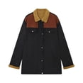 thumbnail image 6 of Gamivast Trucker Jackets for Men Fleece Lined Color Block Corduroy Jacket Button Down Casual Fall Winter Warm Outerwear with Pockets Black S, 6 of 6