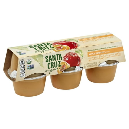 Santa Cruz Organics Apple Santa Cruz Organic Apple Apricot Sauce, 4-Ounce Cups, 6 Count (Pack of 4) 4 Ounce Cups ()