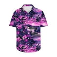 thumbnail image 4 of ZCFZJW Big and Tall Regular Fit Casual Striped Button Down Hawaiian Shirts for Men Lightweight Summer Short Sleeve Beach Vacation Tops Trendy Collared Tees Shirt Multicolor#03 M, 4 of 5