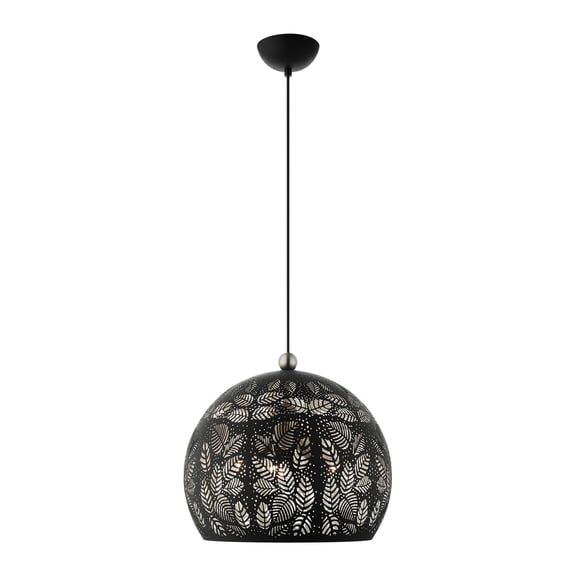 49543-04 Livex Lighting Chantily - 3 Light Pendant in Bohemian Style - 15.75 Inches wide by 17 Inches high-Black Finish    -Traditional Installation
