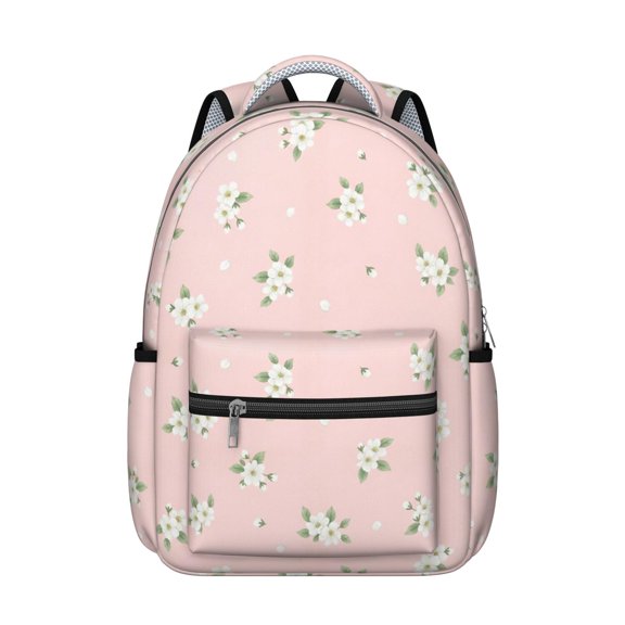 Pioneer Flower Floral Print Pattern Backpack for School, Cute School Bag with Adjustable Shoulder Straps and Padded Back, 15.3"x11"x7.1"
