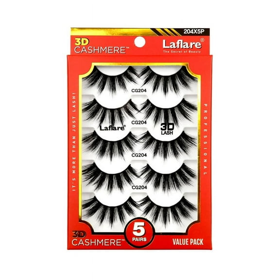 Laflare 3D Cashmere False Eyelashes,Ultra soft & Cruelty free 5 Pairs
