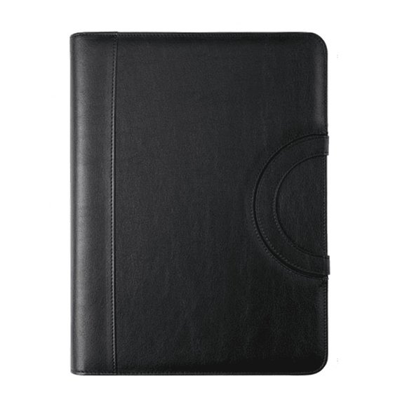 Portfolio Portable pour Entreprise, Étui de Portfolio, Dossier de Contrat, Dossier de Conférence A4, Portefeuille en Cuir PU, 1 x Dossier de Gestionnaire, Noir