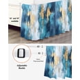 thumbnail image 3 of Abstract Graffiti Art Bed Skirt Queen Size 18" Drop Blue Gold Blend Decor Ruffled Wrap Around Bed Skirts Adjustable Elastic Bedskirt Dust Ruffle for Queen Size Bed, 3 of 7