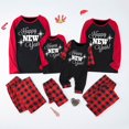 thumbnail image 6 of Family Christmas Pajamas Matching Set – Happy NEW Year Plaid Long Sleeve Top & Pants, Red & Black Holiday Sleepwear, 2-Piece Set for Teens & Adults, 6 of 7