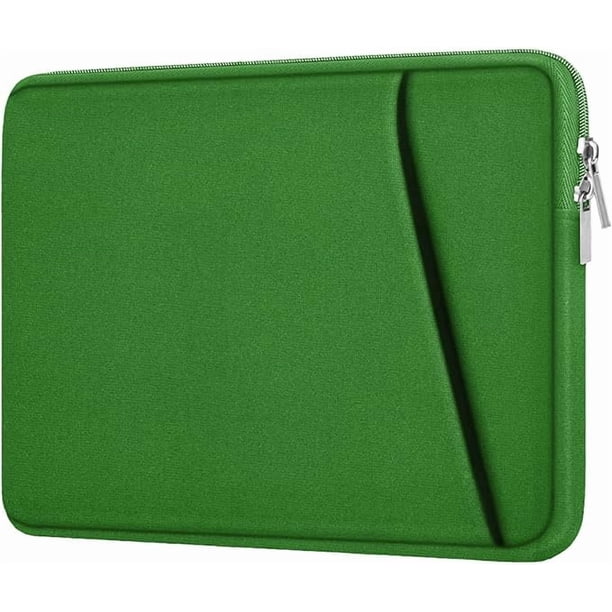 Funda para Laptop a Prueba de Golpes de 15.6" con Bolsillo Frontal, para HP Dell Asus Lenovo, Verde Oscuro