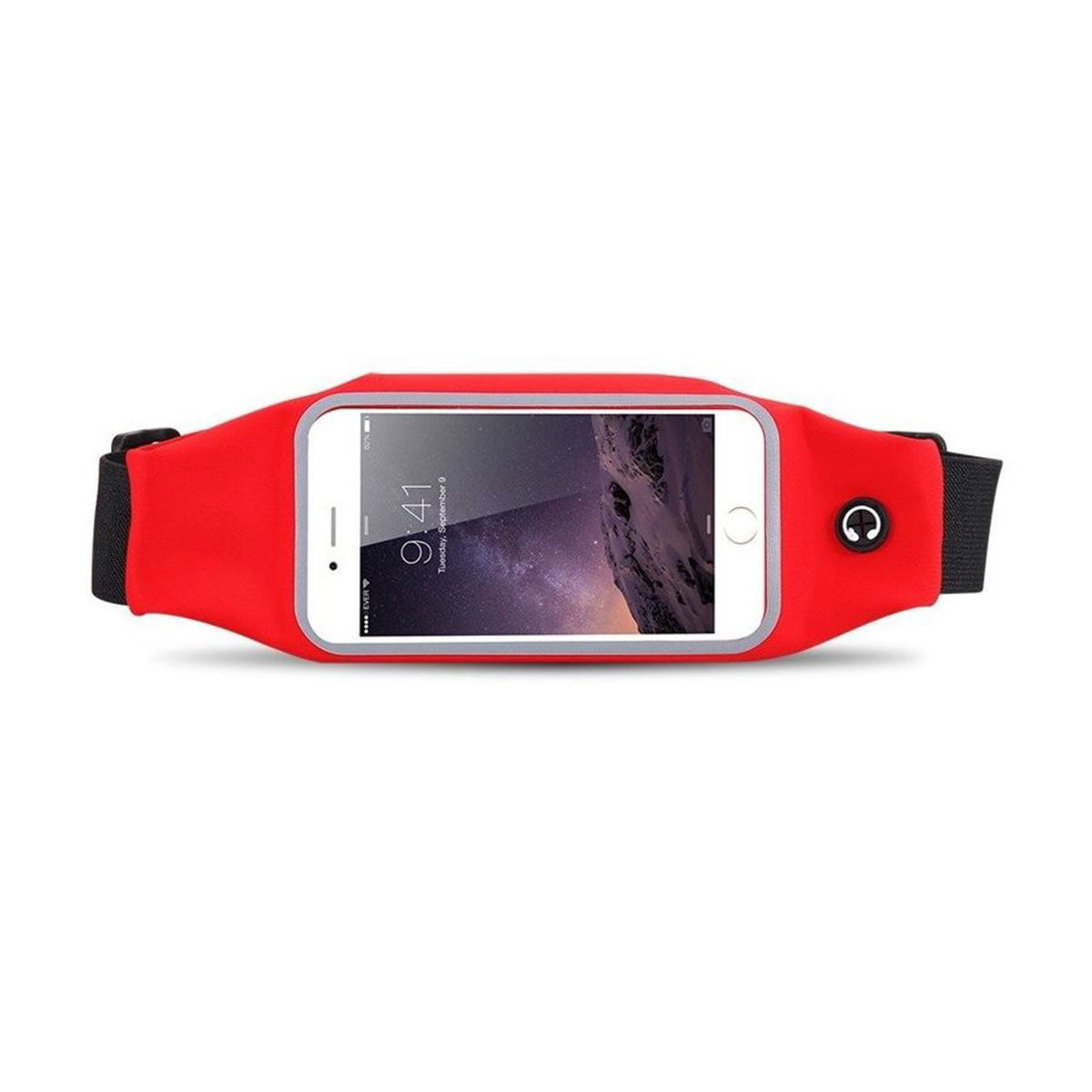 Universal Mobile Phone Upto 5.5" Running Jogging Phone Belt Bag Red Large 