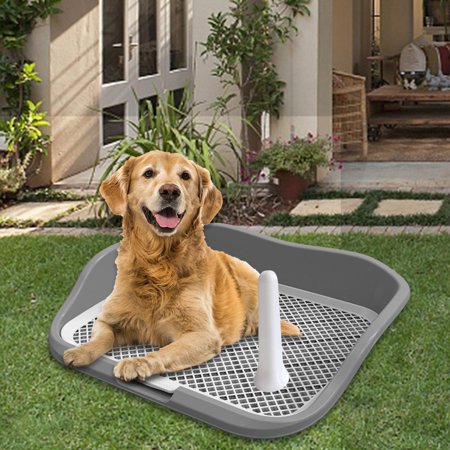 Durable Dog Toilet Dog Potty Tray Keep Floors Clean Anti Splashing Mat Small Dog Urinal for Pee Training Hamster Restroom Indoor Medium Dogs Gray