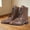 Coffee-05, variant on Men's Brogue Ankle Boots Wingtip Lace-Up Round Toe Low Heel Chukka Dress Boots for Men & Women Unisex