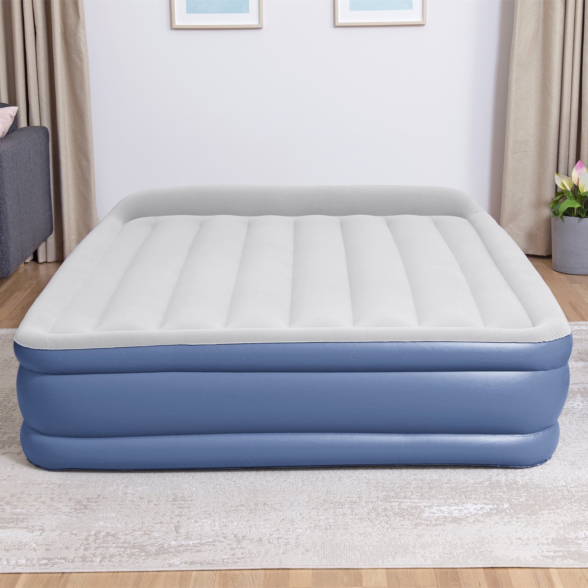 Bestway Tritech Air Mattress Queen 18” with Built-in AC Pump and Antimicrobial Coating