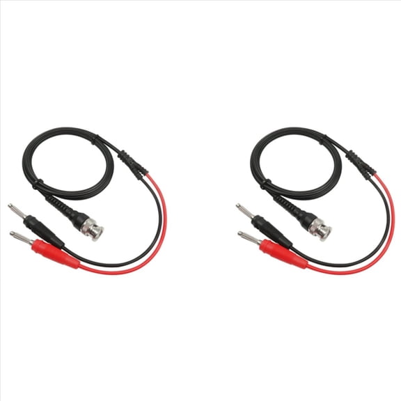 2X P1009 BNC to Dual 4MM Stackable Banana Plug Test Lead Probe BNC Cable for Oscilloscope Signal Generator 120CM,2 x BNC to Dual 4MM Banana Plug Test Lead