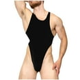 thumbnail image 2 of Men's Leotard Underwear Sexy Racer Back One-Piece Bodysuit Stretch Swimsuit Thongs High Elasticity Cross-Strap Tank One-Piece, 2 of 5