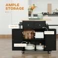 thumbnail image 4 of HOMCOM Rolling Kitchen Island, Kitchen Cart with Rubberwood Top, Spice Rack, 4 of 10