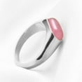 thumbnail image 4 of HIJONES Women's Stainless Steel Cute Pink Bean Dome Gemstone Wedding Rings 8MM Gold Plated Glossy Pinky Jewellery Silver Size 10, 4 of 6