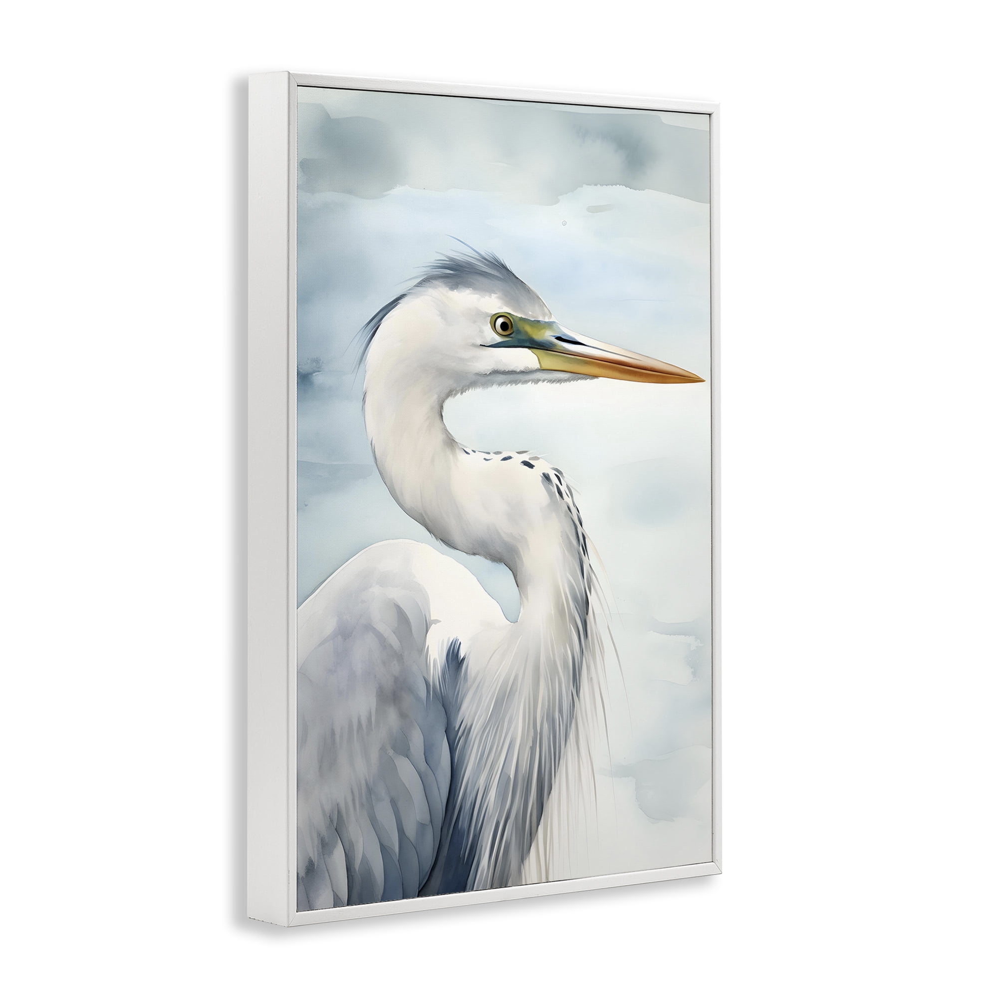 Stupell Industries Serene Beach Bird Animals & Insects Painting White Framed Art Print Wall Art, 20 x 30