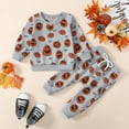 thumbnail image 2 of Mercatoo Toddler Baby Halloween Outfit Boy Girl Pumpkin Sweatshirt Pullover Long Sleeve Shirt and Pants Fall Clothes Set, 2 of 8