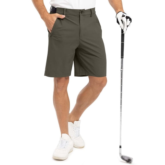 CYiJun Mens and Big Mens Casual Shorts Lightweight Moisture Wicking Stretch Golf Work Dress Shorts,Sizes S-4XL