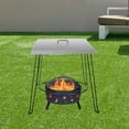 thumbnail image 7 of Fire Pit Heat Deflector, 24 x 24 x 24 Inch Stainless Steel Square Fire Pit Cover to Push Heat Down and Out, Fire Pit Lid with Foldable Legs and Carrying Handle, 7 of 7
