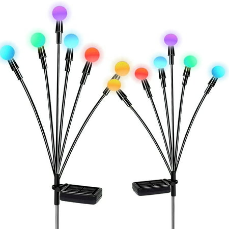

Outdoor Decorative Solar Lights 6 LED Starburst Swaying Light Color Changing Solar Garden Lights for Pathway Patio Yard Decoration (2 Pcs)