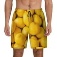 thumbnail image 2 of Picia Ripe Yellow Lemon pattern Mens Swim Trunks with Compression Liner Stretch Beach Shorts Quick Dry with Zipper Pockets No-Chafing Board Shorts-X-Large, 2 of 9