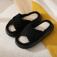 thumbnail image 4 of Planas Lino Zapatos Casa Esponjosos Peludas Con Punta Abierta para Mujer Cómodas Felpa Banda Cruzada Suaves Y Antideslizantes Otoño E Invierno, 4 of 9