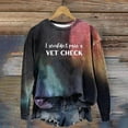 thumbnail image 2 of WEAIXIMIUNG Sweat-Shirt pour Femmes Col en V Décontracté Col Rond Imprimé Lettres Anglaises, 2 of 3
