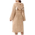 thumbnail image 5 of ITSAME Womens Fleece Robes, Keep Warm Lengthening Long Sleeve Bathrobe Loungewear Khaki XL, 5 of 7