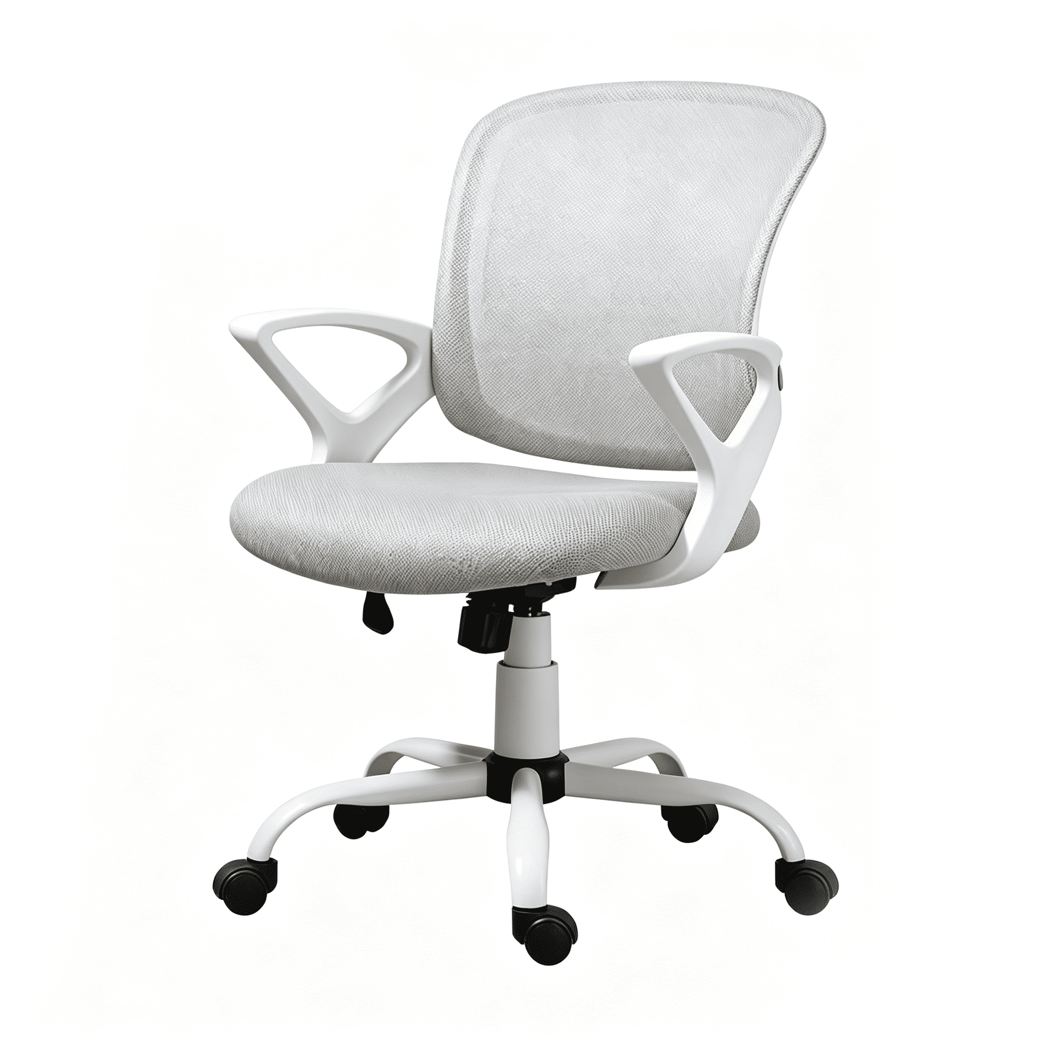 Mid-Back Mesh Office Chair for Long Hours Working, Swivel Computer Chair, Rocking Function, Rolling Wheels, Gray