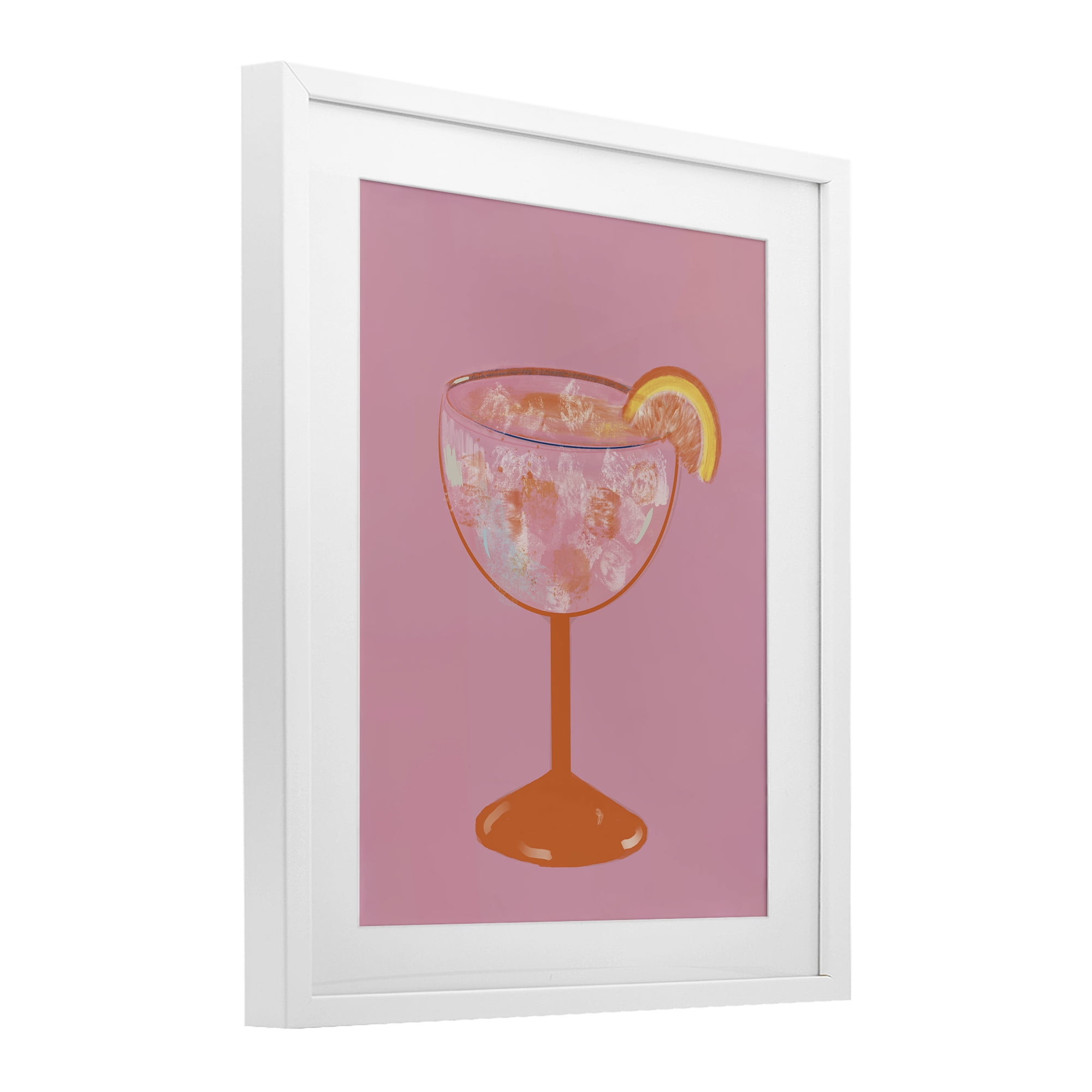 Stupell Industries Paloma Glass over Pink White Framed Print Under Glass, design by Robin Maria