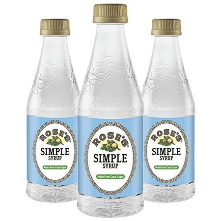 Rose’s Simple Syrup 3 Pack 12 OZ Bottle, | Perfect for Cocktails, Beverages, and Mixers