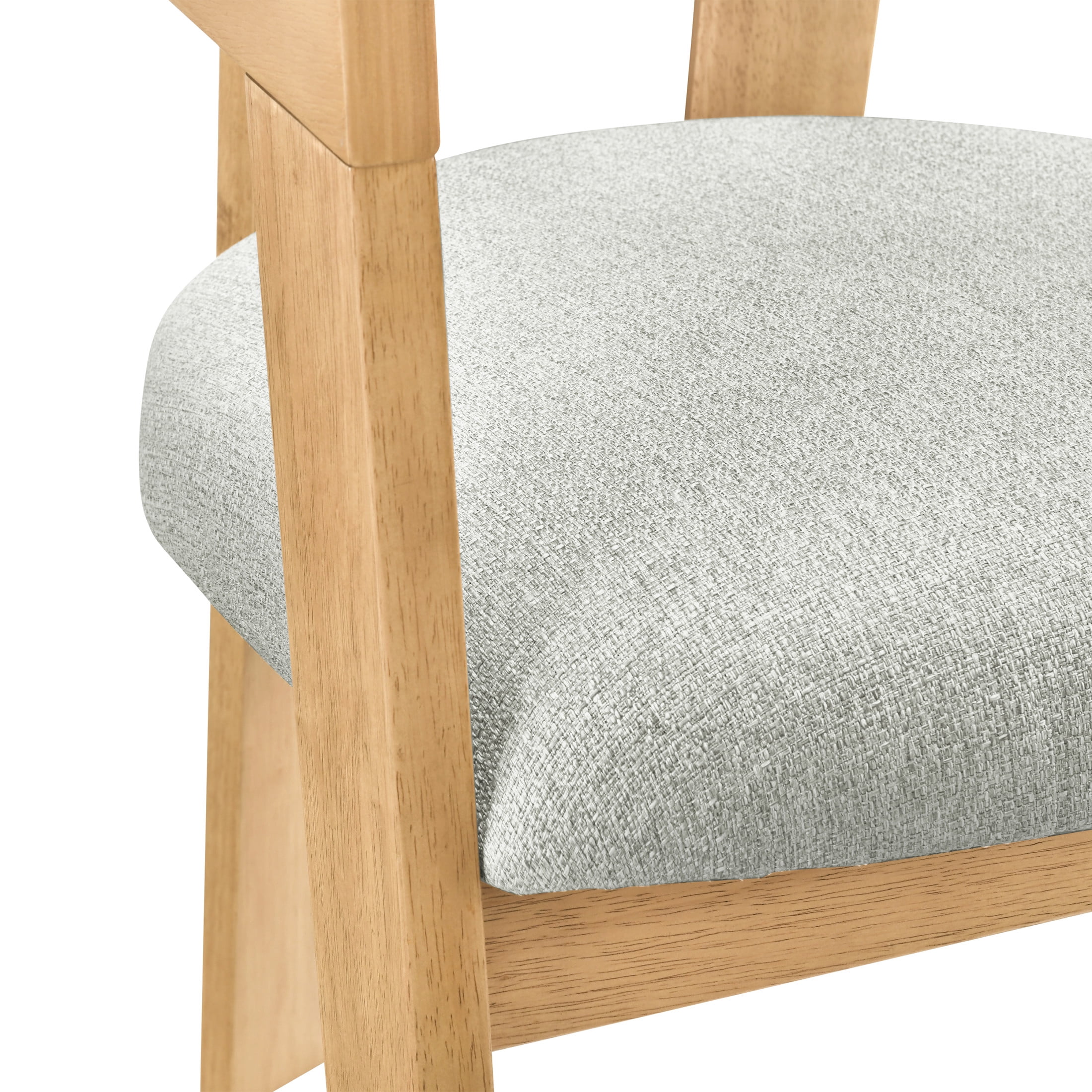 Christopher Knight Home Modern Barrel Dining Chairs, Grayish Green Upholstered, Natural, Set of 4