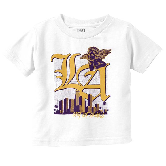 Los Angeles LA City of Angels Skyline Toddler Boy Girl T Shirt Infant Toddler Brisco Brands 6M