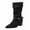 Black, variant on Fall Boots Lapel Two Wear Wide Tube Stacked Boots Pointed Toe Western Cowboy Boots Boots Women'S's Heel Hundred Mid Calf Boots