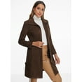 thumbnail image 4 of DARING DIVA Stylish Faux Suede Coat Belted Long Zipper Jacket XS Coffee, 4 of 6