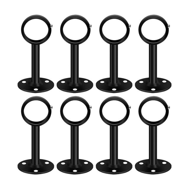 GUOOL 8 Pieces Ceiling Curtain Rod Bracket Closet Wardrobe Rod Bracket for Bedroom