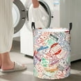 thumbnail image 4 of Picia Passport Stamp Large Laundry Basket, Waterproof, Freestanding Laundry Hamper, Collapsible Tall Clothes Hamper with Extended Handles-Medium, 4 of 8