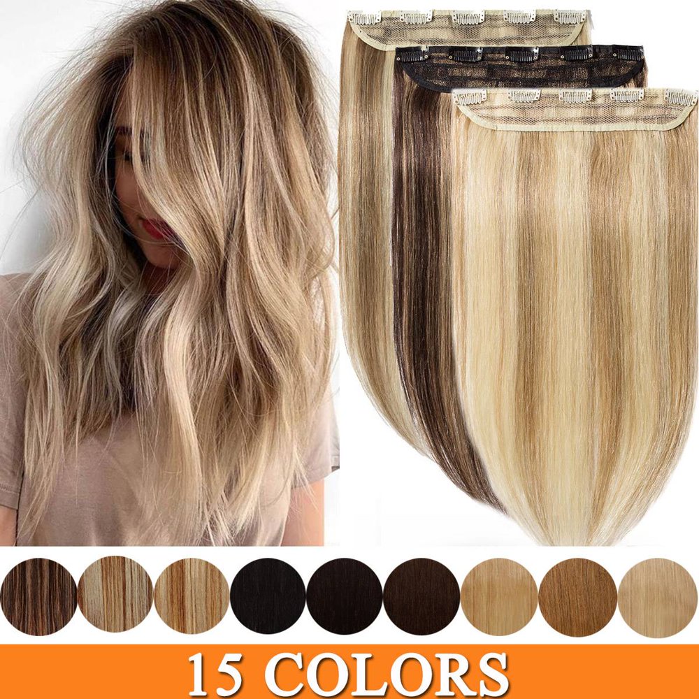 SEGO Blonde Clip in Human Hair Extensions Balayage One Piece Soft