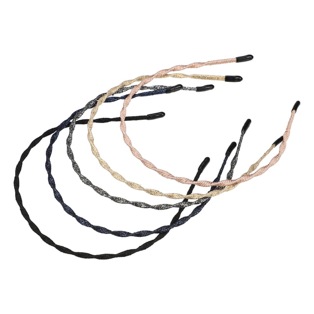 5 Pcs Diademas con Diseño de Moda Unique Bargains Tono Dorado Rosa Negro
