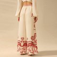 thumbnail image 4 of YIFUNIN Women's High Waisted Wide Leg Pants with Floral Print, Loose Fit Casual Palazzo Trousers for Spring Summer, Flowy Comfortable Beach Pants,Red S, 4 of 4