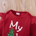 thumbnail image 5 of Bellafa Baby Girls Long Sleeve Xmas Ruffle Romper Floral Pants Headband Hat Sets 0-18 Months Infant Girls 4Pcs Outfits Clothes, 5 of 6