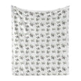 thumbnail image 1 of Floral Soft Flannel Fleece Throw Blanket, Paintings of Anemone Flowers with Leaves, Cozy Plush for Indoor and Outdoor Use, 50" x 70", White Multicolor, by Ambesonne, 1 of 5