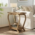 thumbnail image 1 of Tribesigns Table d'Appoint Étroite à 2 Niveaux avec Tablette de Rangement, Table d'Appoint en Bois pour Salon, Chambre, Petits Espaces (1, Brun), 1 of 5