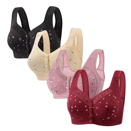 Lisbinx Bras for Women Full Coverage 4pc Woman s Comfortable Lace Breathable Bra Underwear No Rims Clearance Sales Today Deals Prime