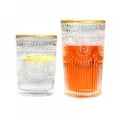 thumbnail image 3 of HLONK Romantic Embossed Water Glass Premium Glass Set For Refreshments  Soda & Beverages  Perfect For Dinner Parties  Bars & Restaurants, 3 of 4