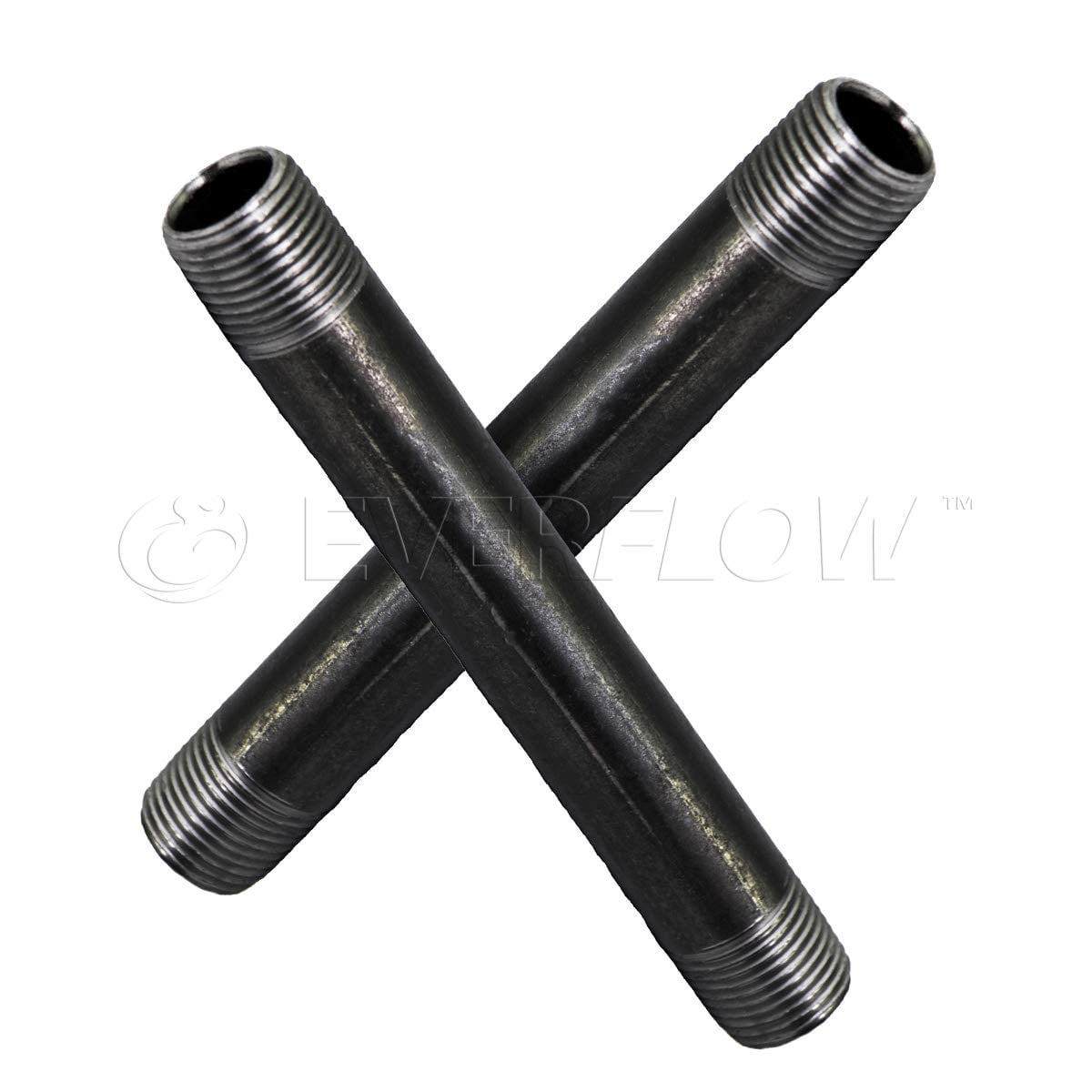 Threaded Pre Cut Pipe Connectors Details about   Black Steel Nipple 10 Pack/Short 1/2'' D. 