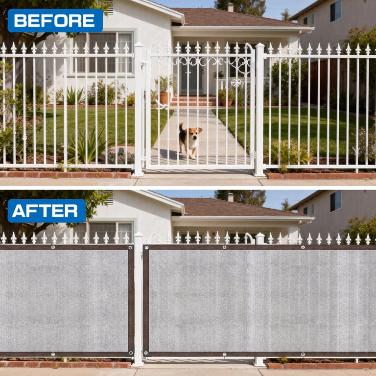 Meromore 3ft x 10ft Grey Privacy Screen, UV Protection photo 2