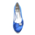 thumbnail image 2 of Women's Pumps Round Toe Rhinestones Flowers Satin Fashion Party Dress Wedding Shoes, 2 of 5