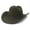 Army Green, variant on EOYWHK Cowboy Hat for Men Western Cowboy Wide Brim Hat with Braided Leather Band Felt Hat for Rodeo Party Costume Outdoor, Green