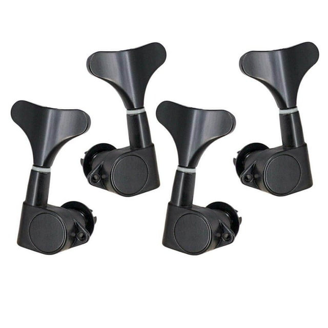 kurtrusly String Tuning Peg Tuner Sealed Machine Head Tuners Electric Button for Bass Part Black 2R2L