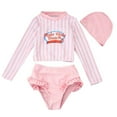 thumbnail image 3 of Yuanyu Toddler Girl Swimwear 3PC Long Sleeve Rash Guard Bathing Suit Beach Swimsuits Outfits 1-7 Years, 3 of 7